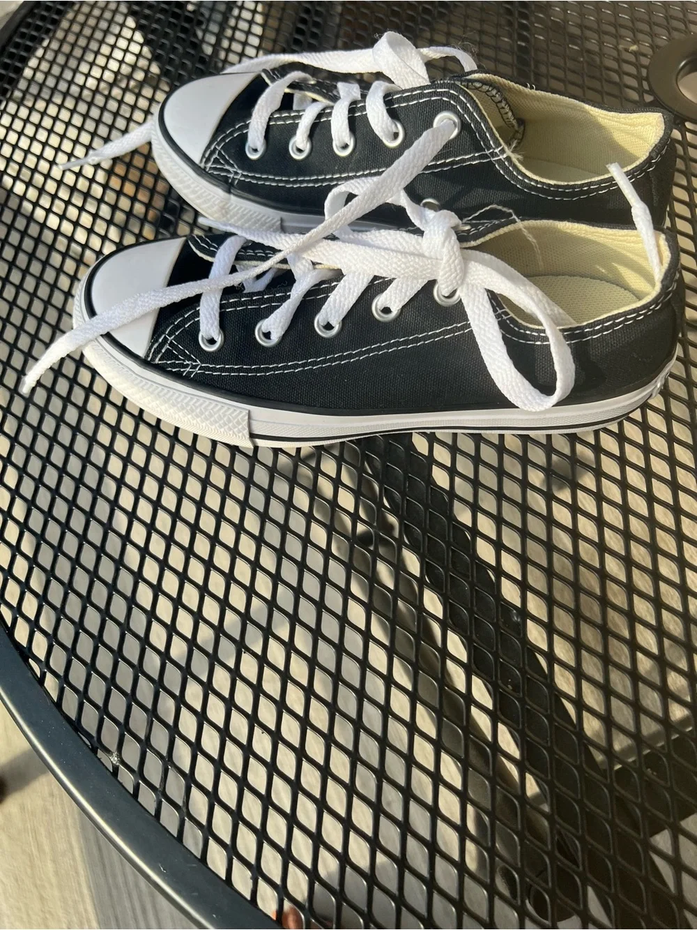 Converse Kids Black Canvas Low-Top Sneakers with White Trim